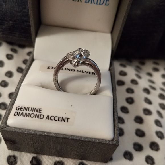 SS diamond double heart ring - Picture 3 of 3